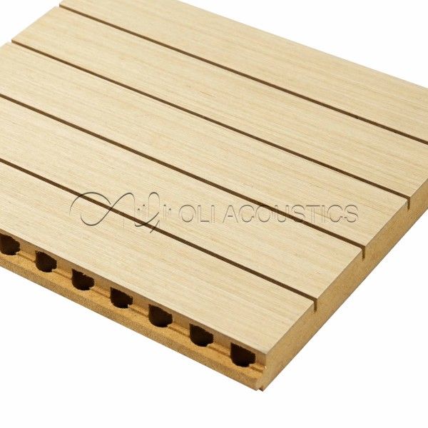 28-2 Grooved Wooden Acoustic Panel With Oak Veneer Finish For Meerting Room